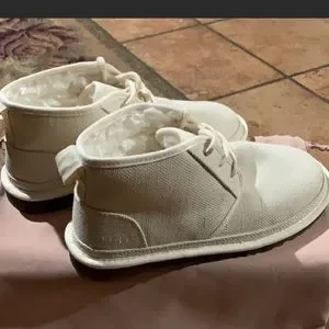 UGG Neumel Natural Canvas White (100% Premium Wool UGG Neumel Natural Canvas Ankle Boots Off White Mens Sz 9  main image 4